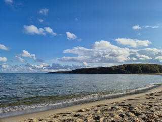 Sinemorets, Bulgaria, Butamyata beach, sunny day on wild coast of the Black Sea.