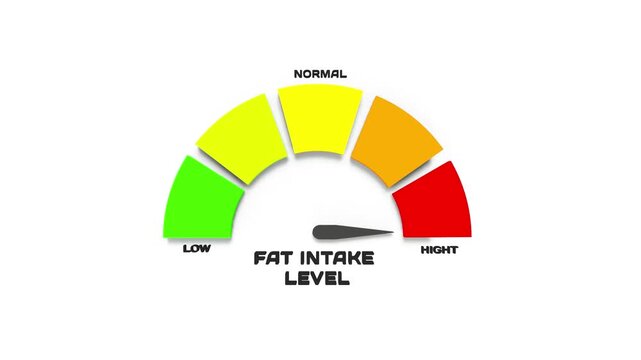Animated fat intake visualization on a clean 3D medical background, showing dietary fat consumption and metabolic processes in the human body.