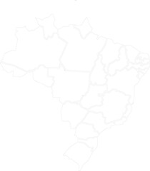 Fototapeta premium Brazil Map Outline with State Borders