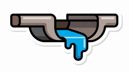 A gray pipe with water flowing out