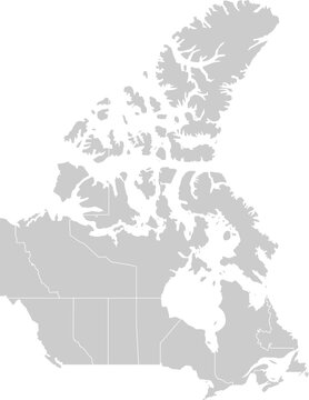 Canada Map Outline Isolated on White Background