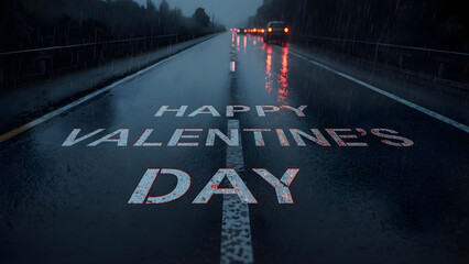 pedestrian crossing road Happy valentines day