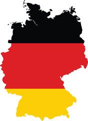 Obraz premium Germany Map Flag, Black Red Yellow Colors