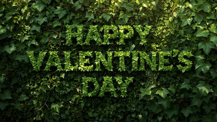 green ivy on wall happy valentines day