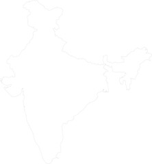Obraz premium India Map Outline on White Background