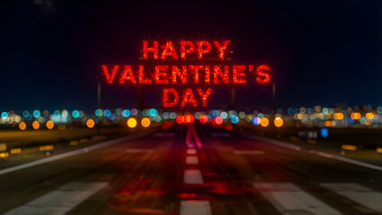 Happy Valentine&rsquo;s Day bokeh lights.