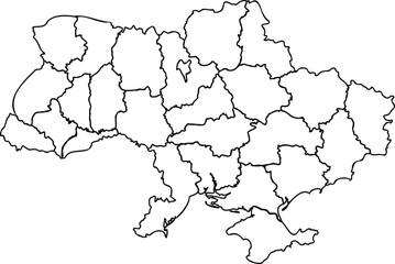 Obraz premium Ukraine Regions Map Outline
