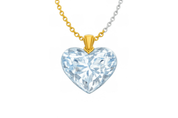 Elegant diamond heart pendant on mixed metal chain for jewelry design and gift inspiration