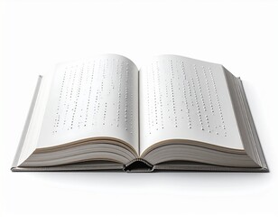 Obraz premium A white open book filled with Braille text, symbolizing access to education and information for the visually impaired, promoting inclusive literacy