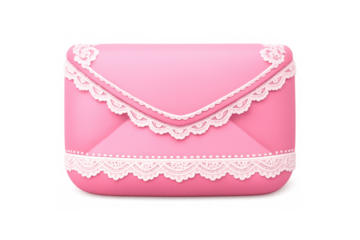 Elegant pink envelope with lace detailing for invitations or greeting cards