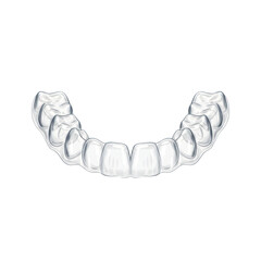 Clear Plastic Dental Aligner For Teeth Straightening Isolated On White