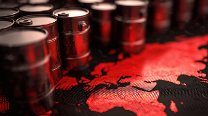 Global Oil Industry and World Map Energy Crisis Concept