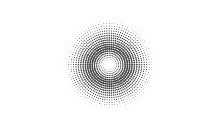 Concentric Halftone Dots Spiral Abstract On Black Background