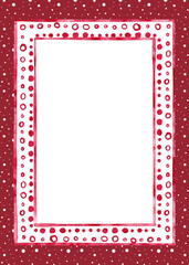 Watercolor frame with dots pattern and abstract dotted background.