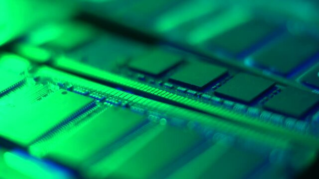 Computer RAM Memory Sticks, Macro Close Up