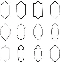 Ramadan brush ornate label shapes