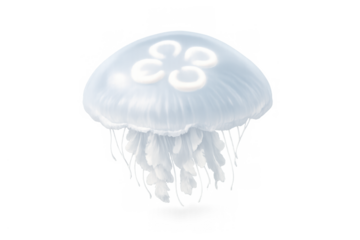 Moon jellyfish illustration - elegant marine life art for ocean-themed decor