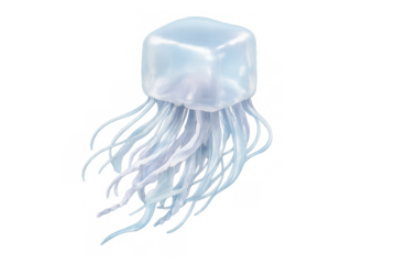 Elegant box jellyfish icon design for ocean-themed projects