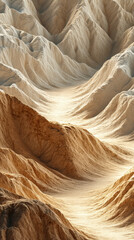 Vertical sand clay topographic relief with soft contour ridges and empty center
