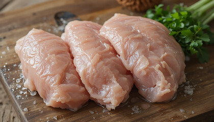Raw chicken breast fillets