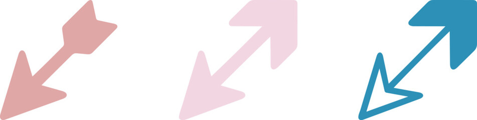 Colorful arrows pointing in different directions on white background