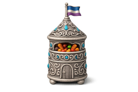 Ornate havdalah spice box with design details for jewish ceremony rituals