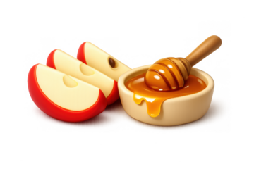 Apple and honey delight: simple composition for autumn theme design