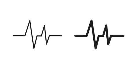 Pulse icons linear icon. Line with Editable stroke. monochrome icon