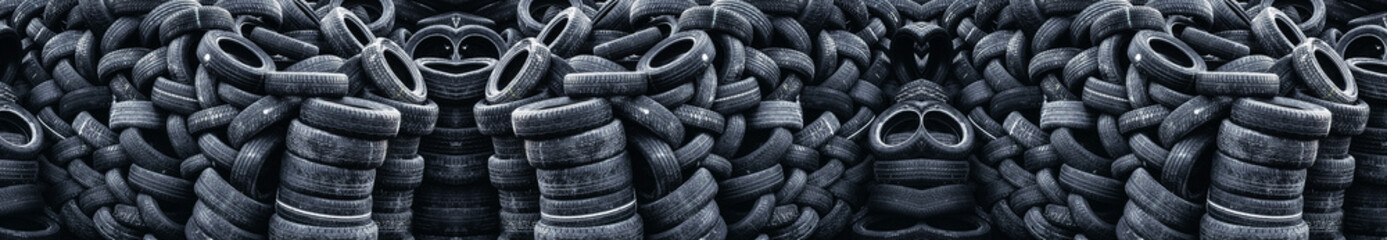 pile of used car tires