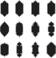 Ramadan mosque ornate label shapes