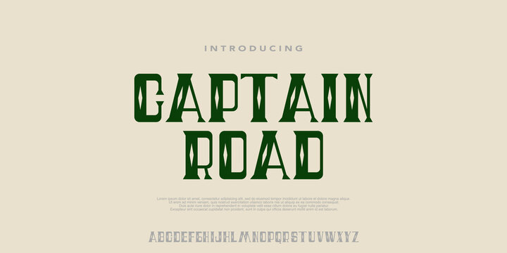 Captainroad Font, Classic cowboy western display font inspired by vintage frontier style. Perfect for logos, posters, and branding.
