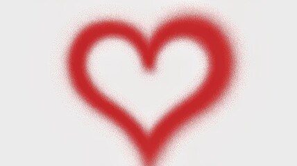 Vibrant red heart shape formed by tiny particles on white background