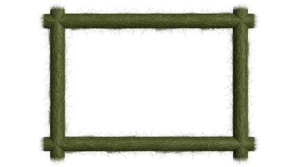 Grass frame border for photo or text on white background