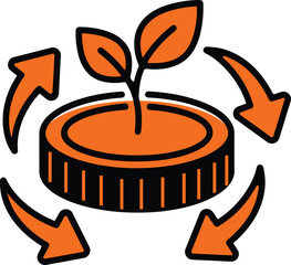 Growing Money and Investment Cycle with Arrows