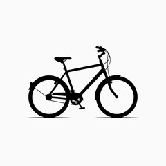 Fototapeta premium Bicycle Silhouette Icon. Black classic city bike vector illustration for transport, leisure, and mobility.