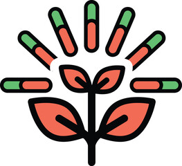 Plant with Capsules Representing Growth and Medicine