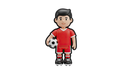 Cartoon Soccer Player Holding Ball
