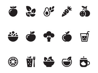 Fototapeta premium Food and Beverage Icons Vector Illustration Set