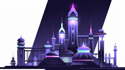 Exploring the alien metropolis glowing towers in a futuristic cityscape a stunning visual experience