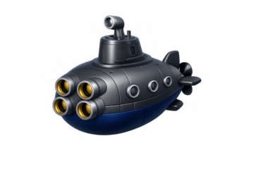 Submarine icon illustration for nautical designs or games