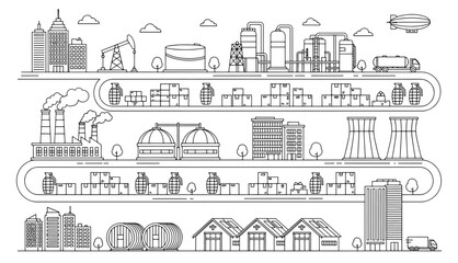 Industry Manufacturing Processing Line Art