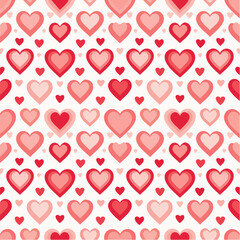 Seamless repeating heart pattern in flat vector style, perfect for Valentine&rsquo;s Day designs, packaging, textile, wrapping paper, backgrounds, and romantic themed projects. Clean solid colors with simpl