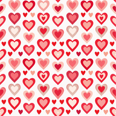 Seamless repeating heart pattern in flat vector style, perfect for Valentine&rsquo;s Day designs, packaging, textile, wrapping paper, backgrounds, and romantic themed projects. Clean solid colors with simpl