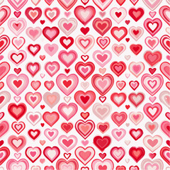Seamless repeating heart pattern in flat vector style, perfect for Valentine&rsquo;s Day designs, packaging, textile, wrapping paper, backgrounds, and romantic themed projects. Clean solid colors with simpl