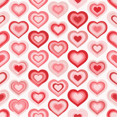 Seamless repeating heart pattern in flat vector style, perfect for Valentine&rsquo;s Day designs, packaging, textile, wrapping paper, backgrounds, and romantic themed projects. Clean solid colors with simpl