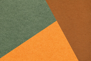 Geometric olive, orange and brown texture paper background for presentation, banner or card design template