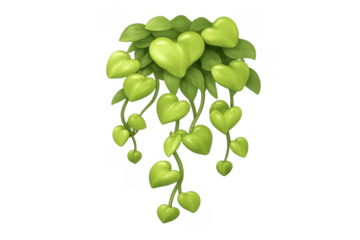 Heart-shaped pothos vine icon for nature-inspired designs