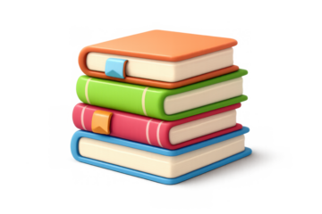 Colorful book stack illustration for educational and design concepts