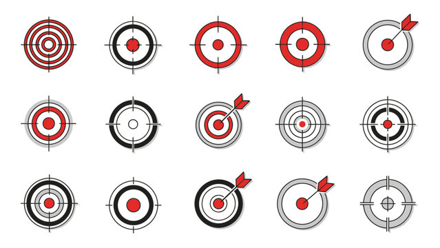 Collection of various target icons.