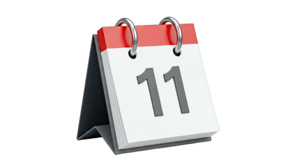 Desk Calendar Showing the 11th Day